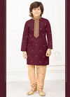 Maroon Colour MAGNET Poly Digital Print Work Kids Latest Kurta Pajama Collection MG-03